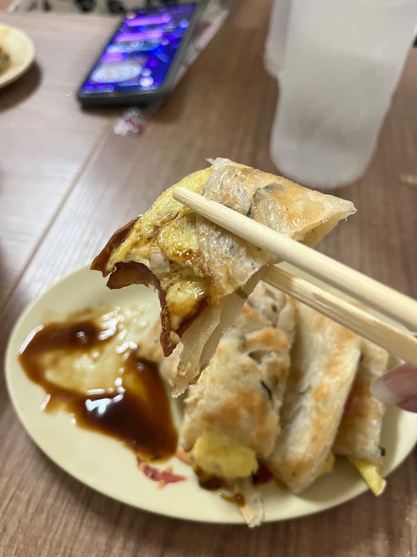 Scallion pancakes with egg