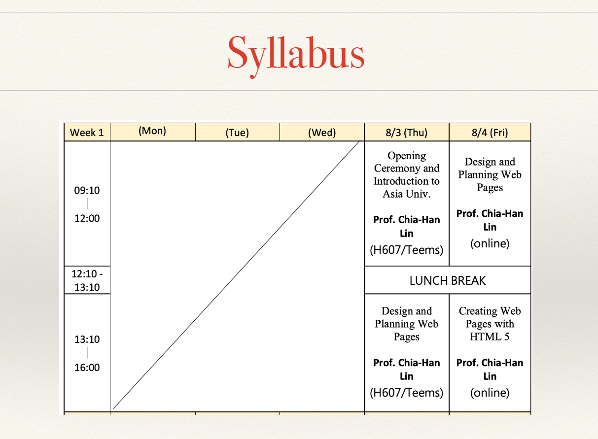 course syllabus